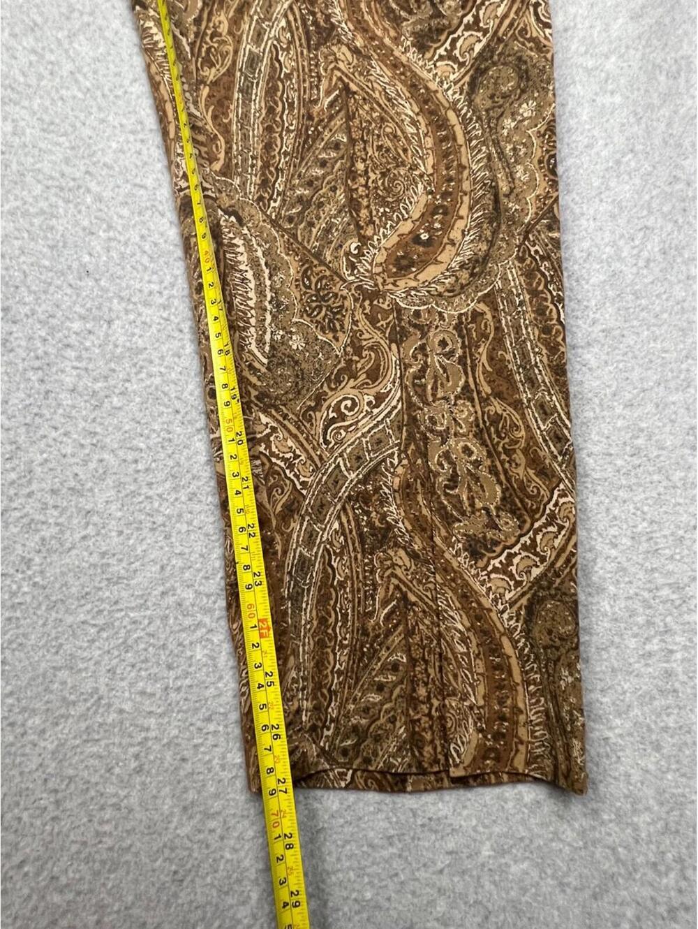 J. Jill Paisley Pull On Pants Women's Plus Sz 18 W Brown Casual Simple Modern - Picture 4 of 12